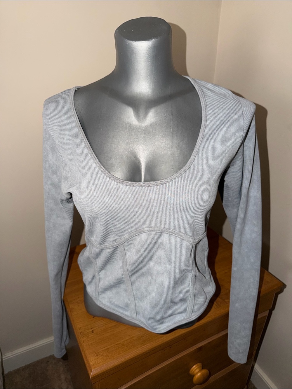 Fashion Nova Long Sleeve Ribbed Top XL